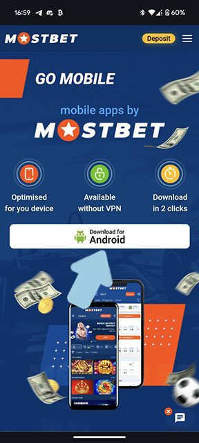 Download the Mostbet apk file
