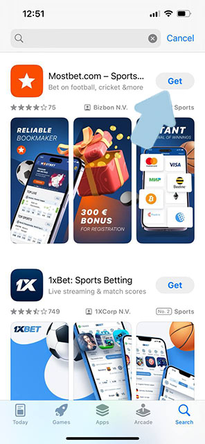 Download the Mostbet app