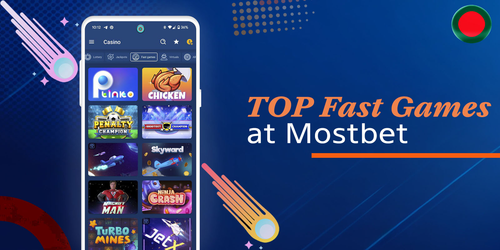 Fast games at Mostbet