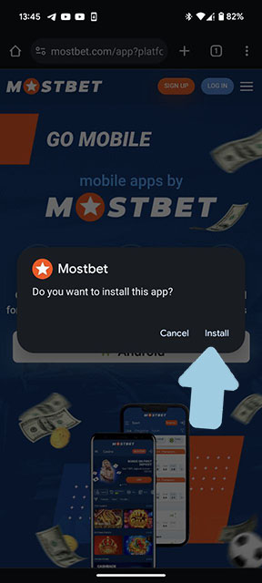 Download and install the Mostbet application