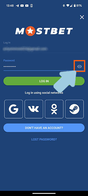 Disable password masking (the "eye" icon)